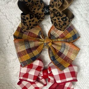 Set of Three Patterned Hair Bows